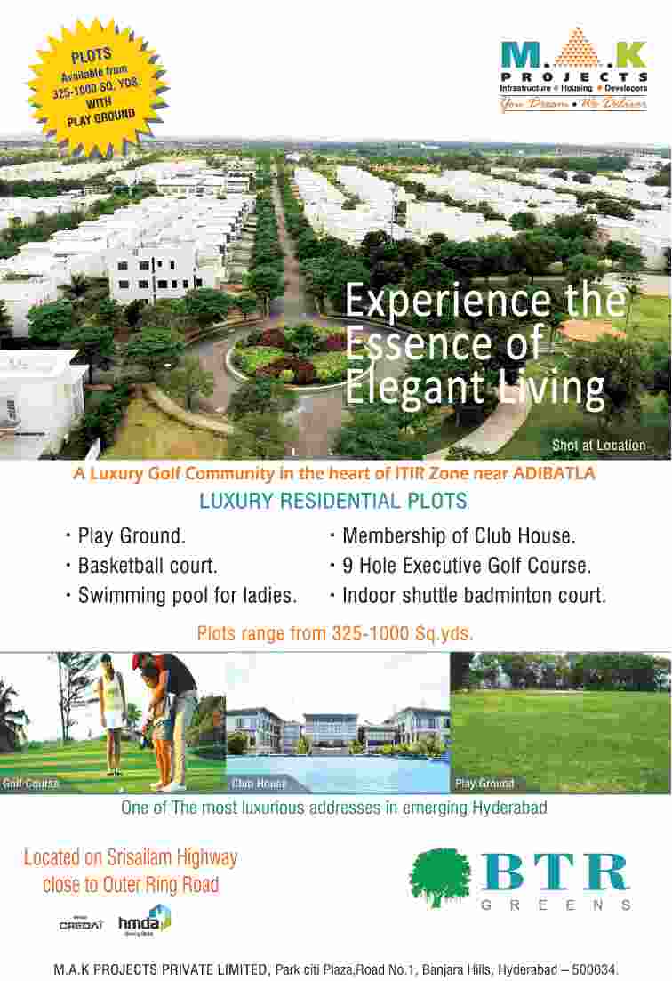Experience the essence of elegant living at MAK Golf Villa Plots in Hyderabad Update